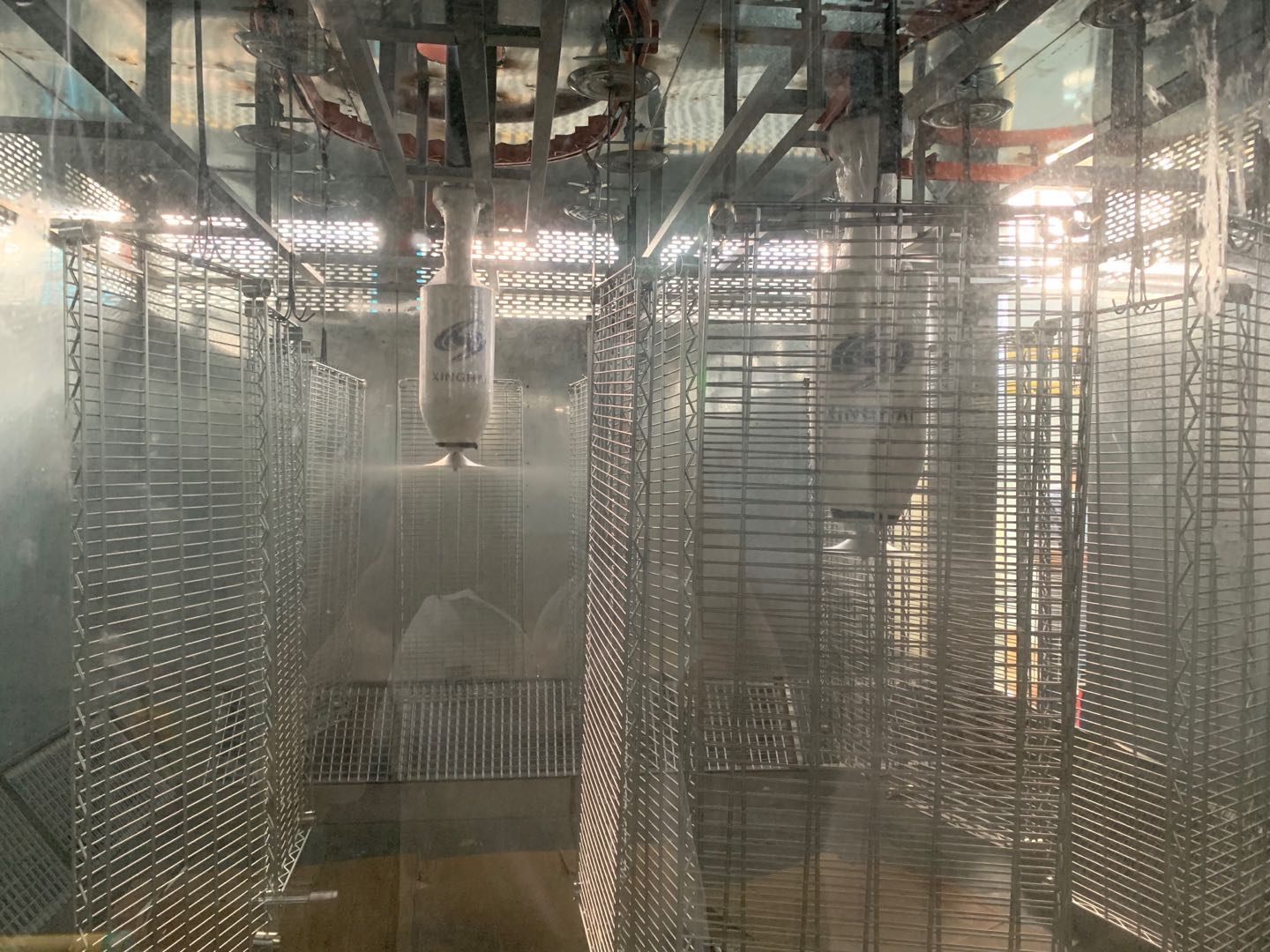 Supermarket shelf-water-based paint double-head DISK electrostatic automatic spraying