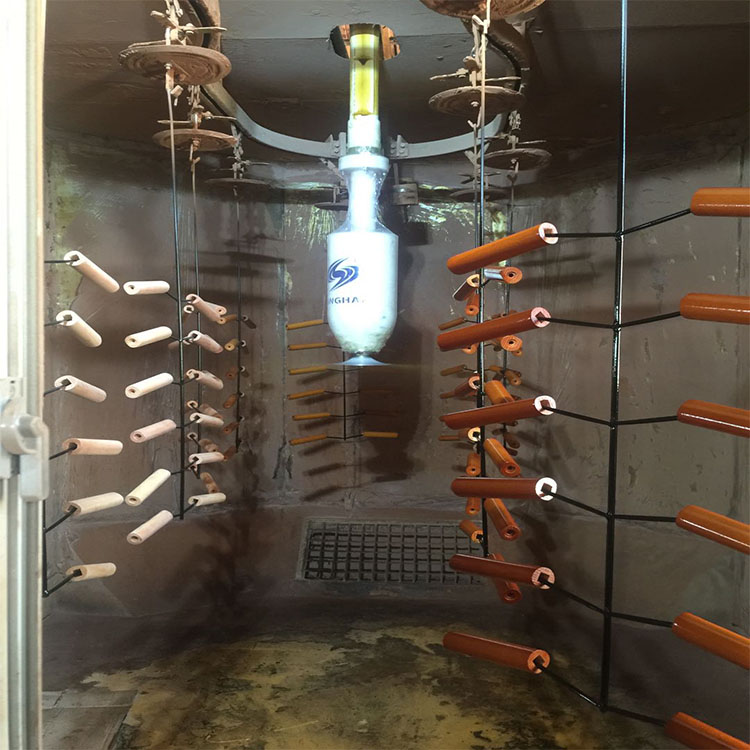 Solid wood pot flat electrostatic automatic spraying